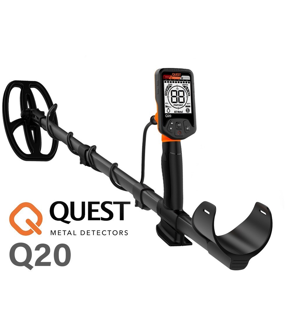 いたします Quest Q20 Metal Detector with 9.5x5 TurboD Waterproof Search Coil