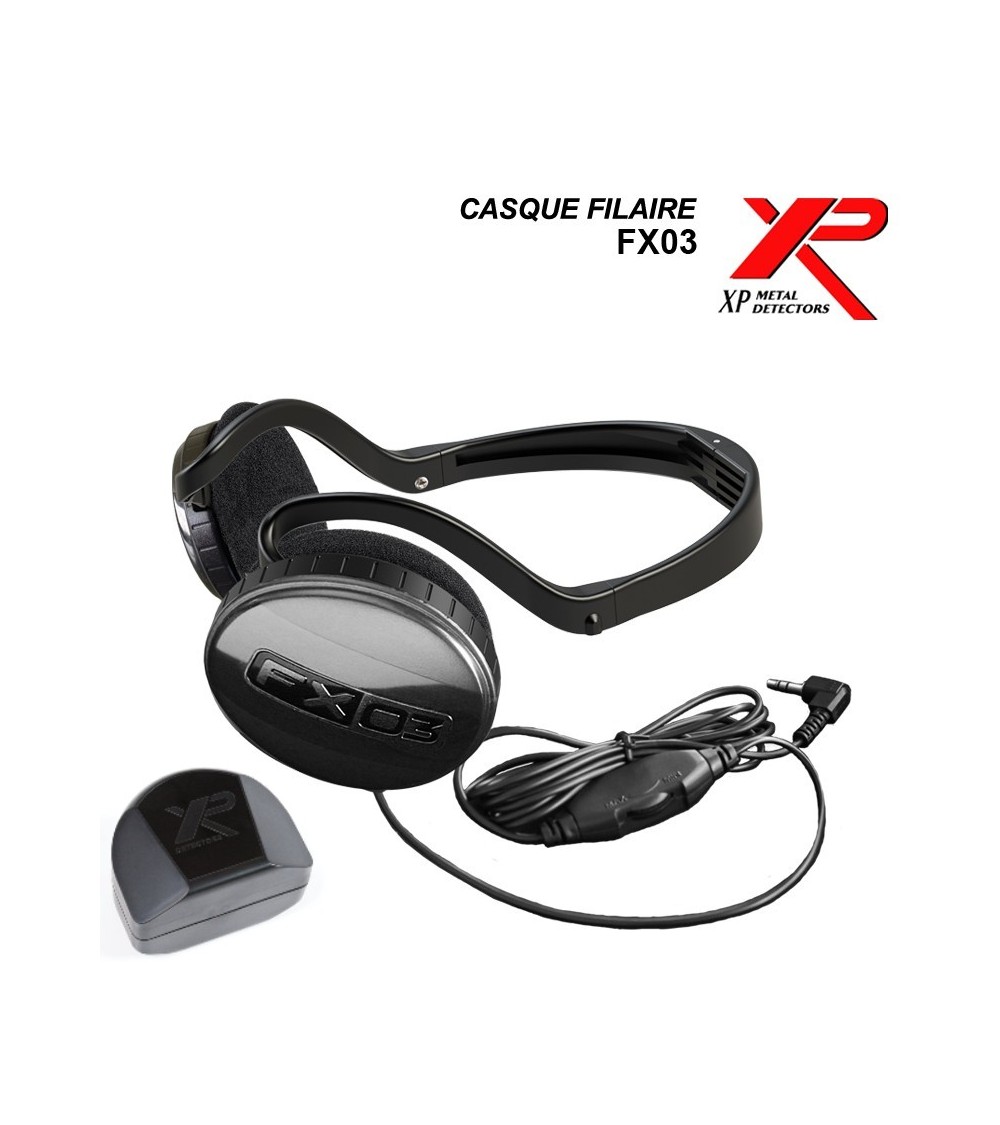 Léger, pliable et renforcé - Casque filaire FX03 pour détecteurs XP.