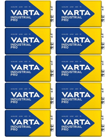 VARTA INDUSTRIAL  PRO Pile alcaline 9V - 4022 - pack de 10 piles