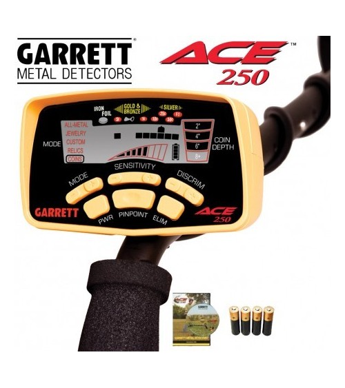 Le Garrett Ace 250 avec Pack Confort, dont une pelle Draper