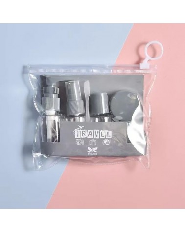 Travel cosmetics jar set (Grey)