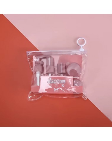 Travel cosmetics jar set (Pink)