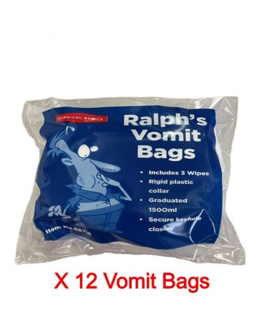 Sacchetti per il vomito portatili - resistenti - 1500ml - X12