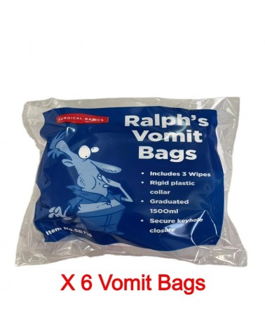 Sacchetti per il vomito portatili - resistenti - 1500ml - X6