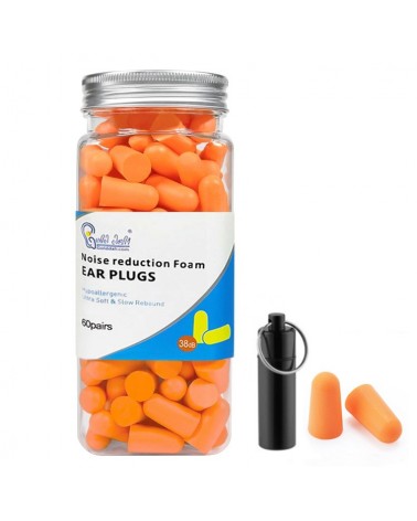 Bouchons d’oreille en mousse super douce - 38 dB -  60 paires - Orange