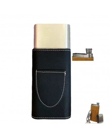 Etui à Cigares en acier inoxydable - Flacon d'alcool - Noir