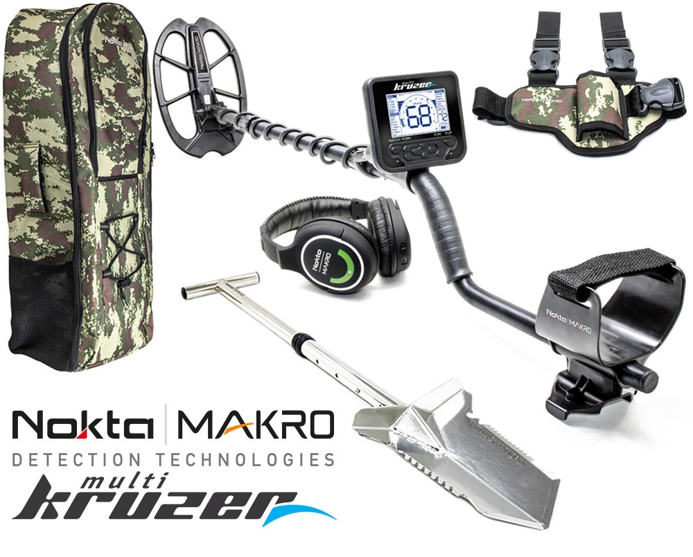 Nokta |  Détecteur de métaux Makro Multi-Kruzer + sac à dos + bêche Premium + étui de jambe